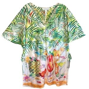 Ellen Negley Wearable Art Tropical Beach Coverup Five O’Clock Favorite Large